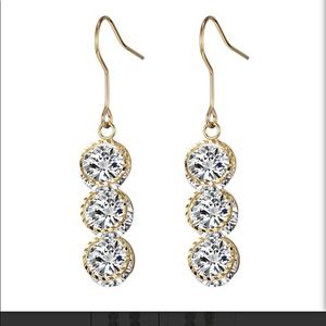 Dangle 3 Stone 6.00 CTTW Naked Earrings